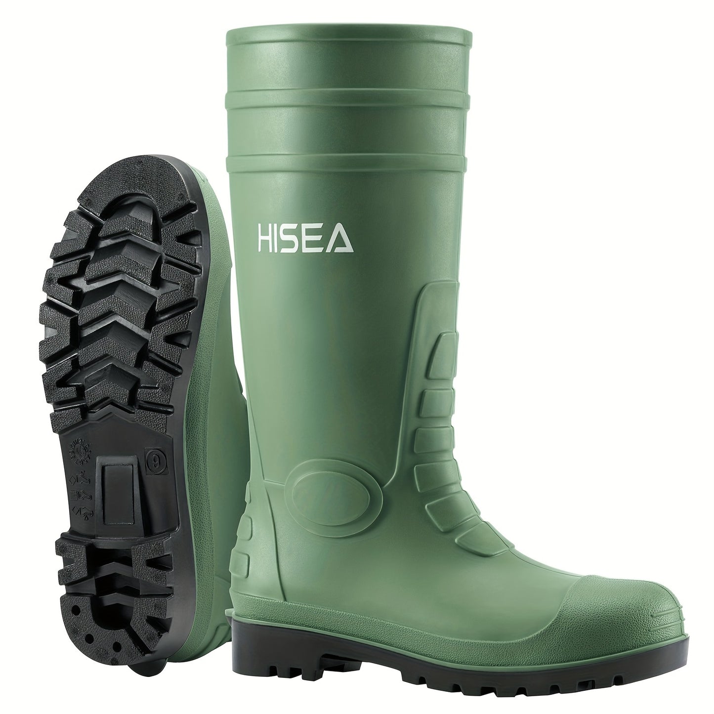 HISEA Men's Rain Boots With Steel Shank Waterproof Rubber