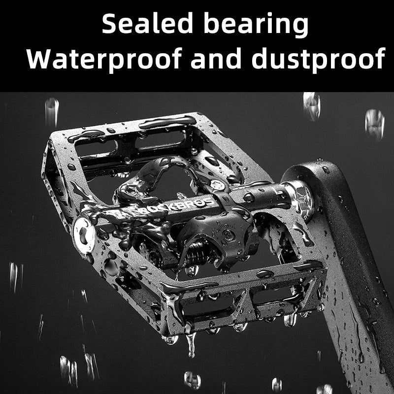 Rockbros Bicycle Pedal Non Slip MTB Bike Pedals Aluminum Alloy Flat Platform SPD Waterproof Cycling Accessories