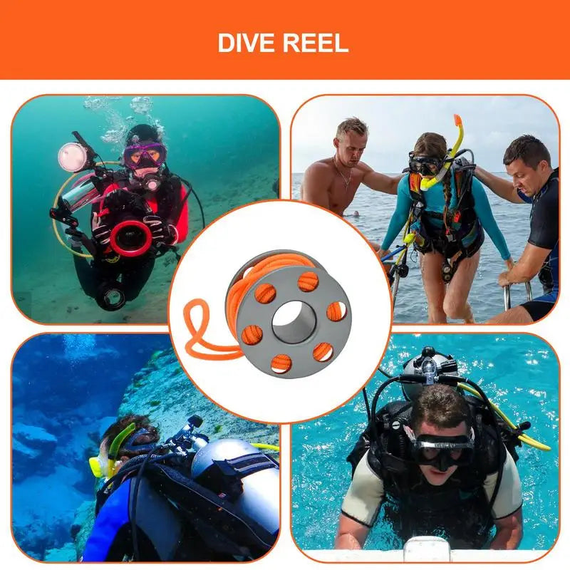 Dive Reel Scuba Durable Mini Spool Reel 2m Aluminum Alloy Finger Reel for Underwater Diving and Snorkeling