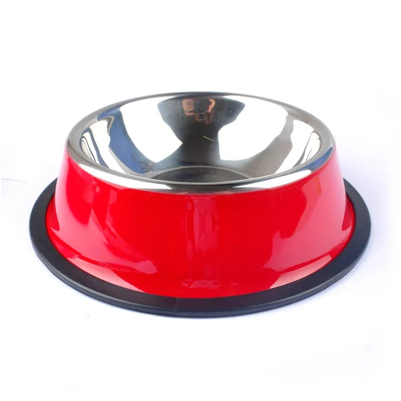 New Pet Dog Stainless Steel Bowls for Puppies and Cats Food and Water Dish Feeder Travel Non-slip Feeding Dishes Pet Supplies
