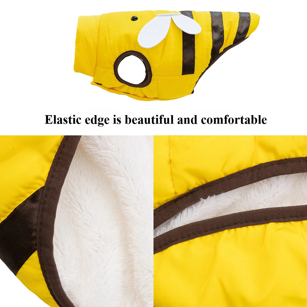 Dog and Cat Clothes Four Seasons Waterproof Warm Bee Design Pet Apparel