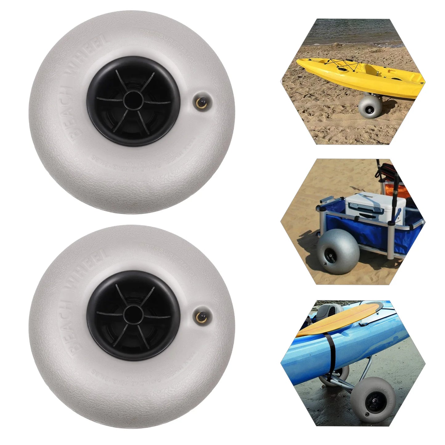 10in Beach Balloon Wheels 2pc Pvc Sand Tires For Kayak Dolly Inflatable Wheel Replacement Beach Wheels