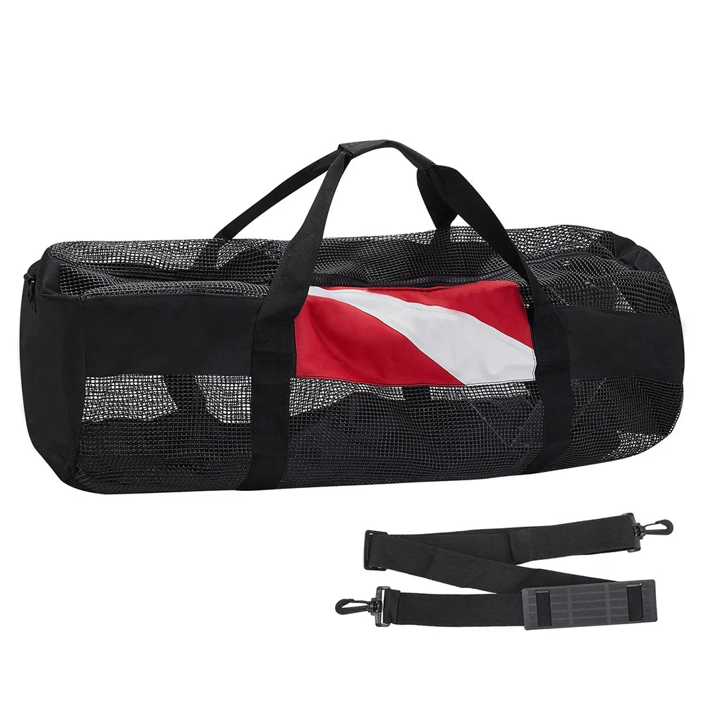 Swimming Beach Storage Bag Portable Scuba Diving Mesh Tote with Adjustable Shoulder Strap Snorkeling Gear Organizer