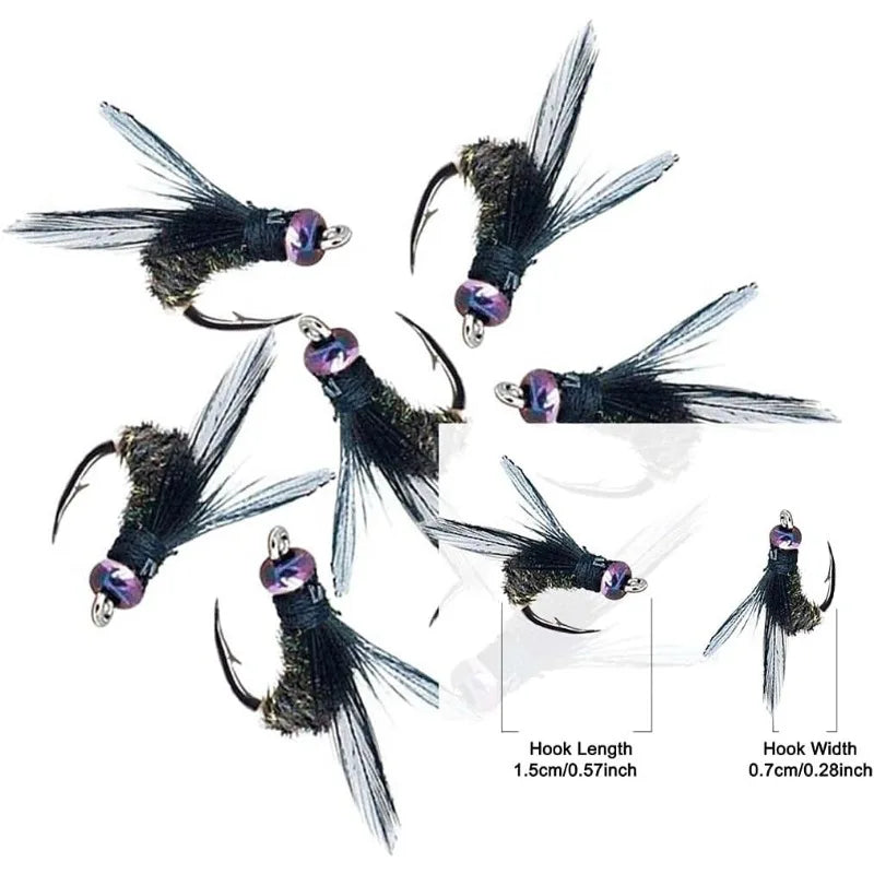 Fly Fishing Flies Kit 50 Pcs Handmade Fly Fishing Gear with Dry Wet Flies Streamers Trout Bass Fishing Assortment