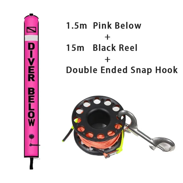 Scuba Diving Buoy Set 1.2m 1.5m 1.8m Colorful Safety Float
