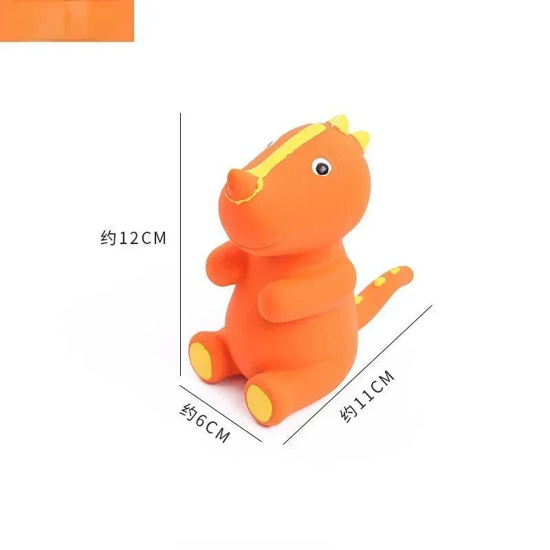 Squeaky Dinosaur Dog Toys Interactive Latex Chew Toy for Excess Energy Release and Fun Play