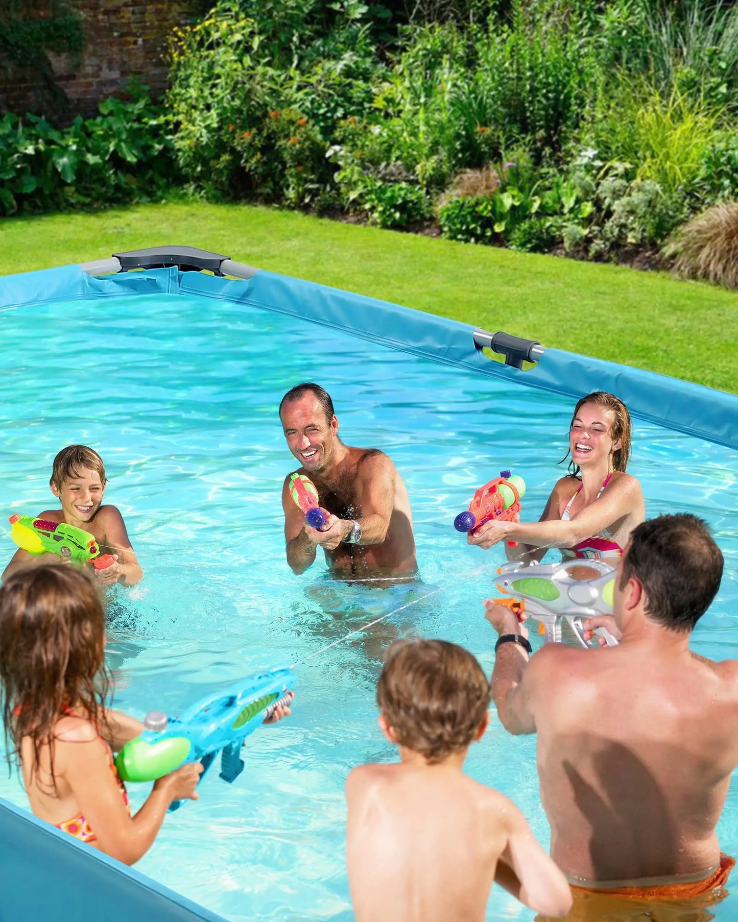 Swimming Pool Above Ground Outdoor 10 ft Rectangular Frame Pools Blue Family Outdoor Use