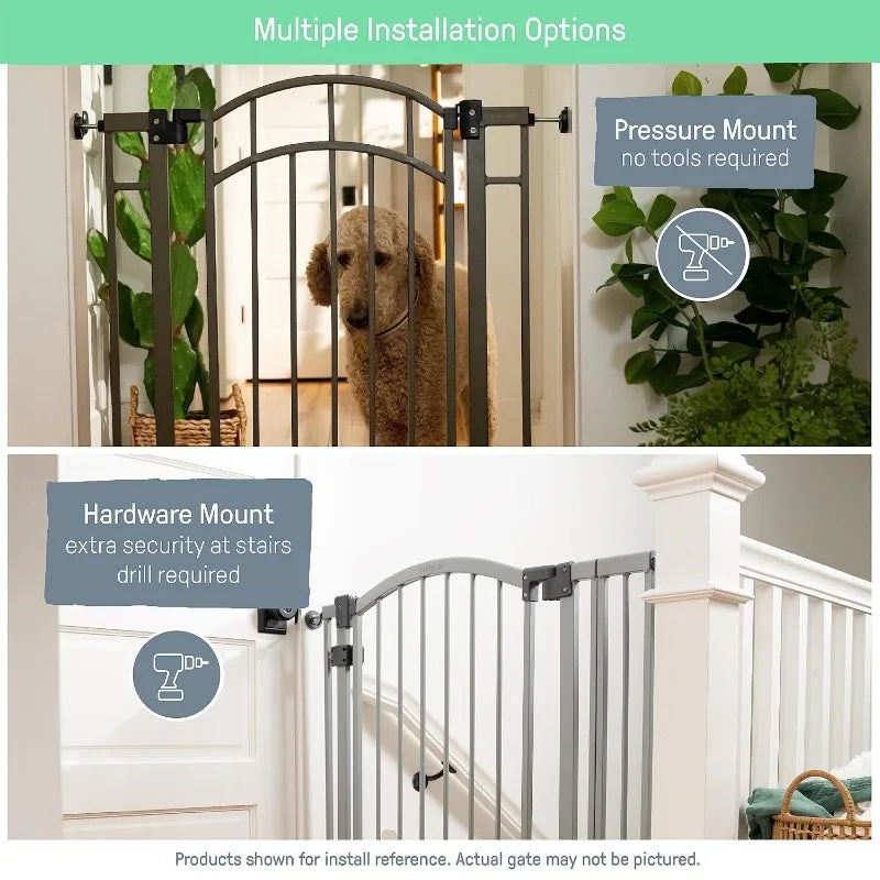 Multi-Use Decorative Extra Tall Safety Pet and Baby Gate, 28.5'-48' Wide, 36' Tall,Pressure or Hardware Mounted