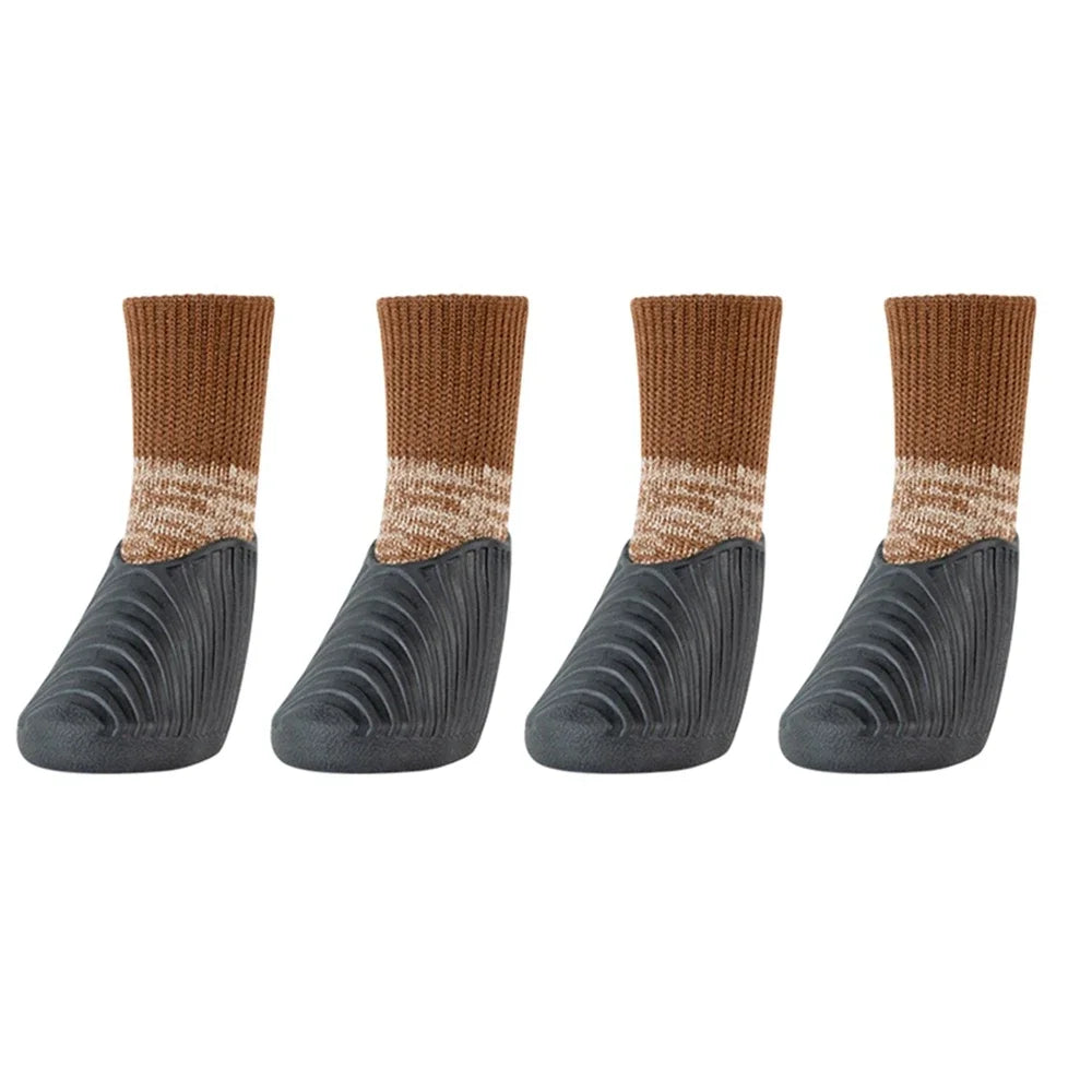 4 Pieces Set Dog Rain Shoes Anti Slip Sole Waterproof Cat Shoe Rubber Boots Outdoor Footwear Socks Dog Foot Cover Protectors