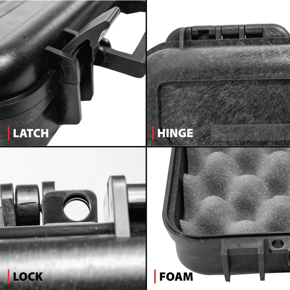 Max-Ops Black Hard Sided Handgun Case TSA Approved All Weather Design 3.5 x 11.5 x 9.5 Inches