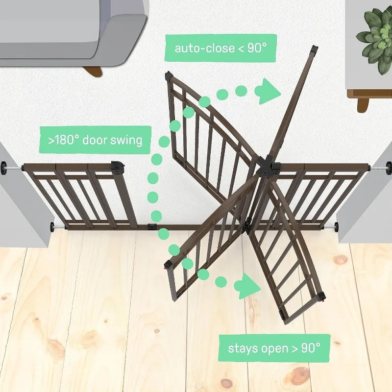 Multi-Use Decorative Extra Tall Safety Pet and Baby Gate, 28.5'-48' Wide, 36' Tall,Pressure or Hardware Mounted