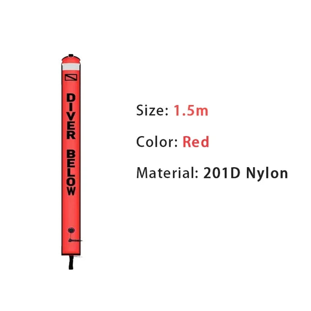 Scuba Diving Buoy Set 1.2m 1.5m 1.8m Colorful Safety Float