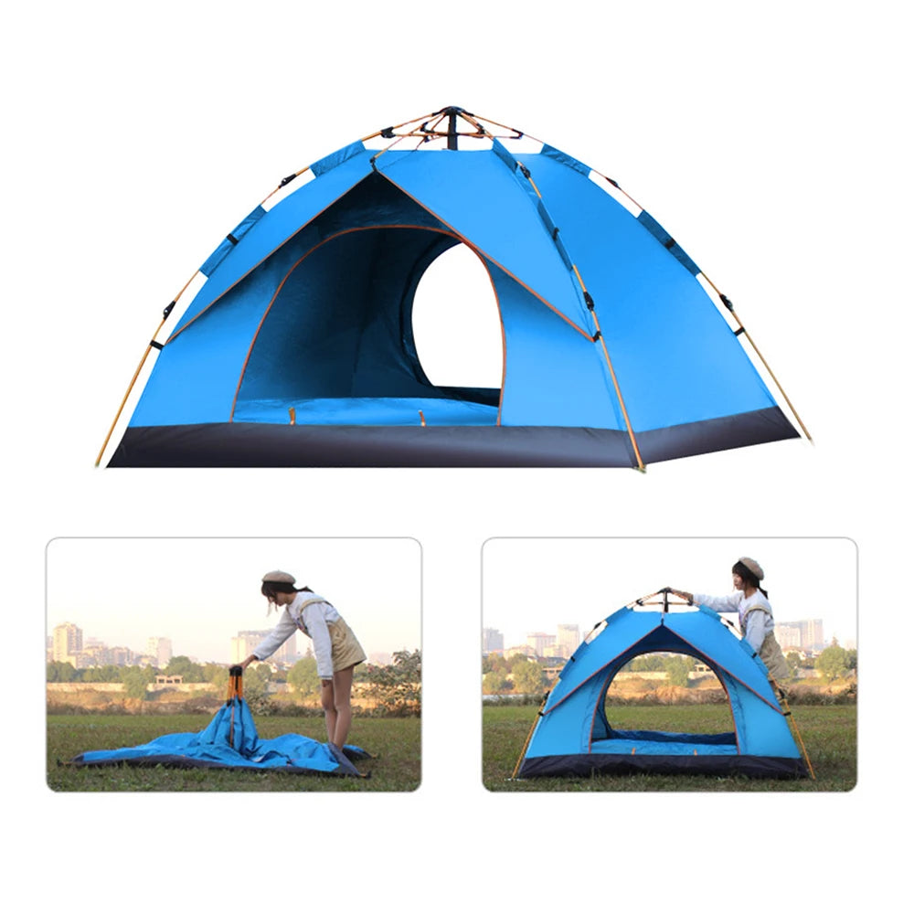 Outdoor Pop Up Tent Water-resistant Portable Instant Camping Tent for 1-2 3-4 People Family