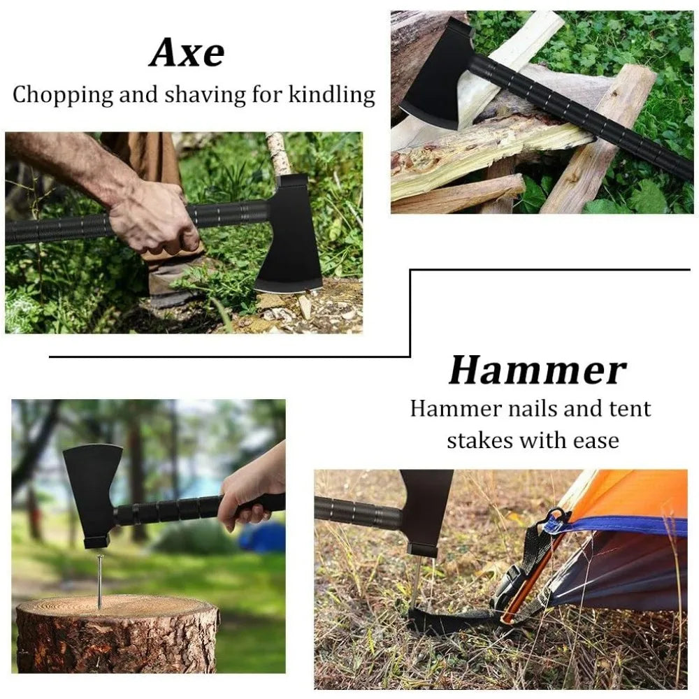 Camping Shovels Axe Military Spade Folding Off Road Tool Kit for Camping Hiking Metal Detecting and Emergency Outdoor Use