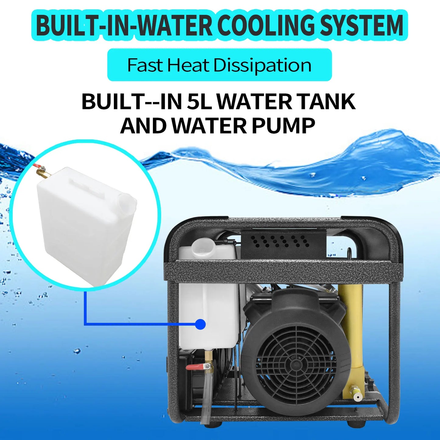 TUXING TXEDT032 300 Bar PCP Air Compressor Double Filtration Auto Stop Built In Water Cooling for Scuba Diving