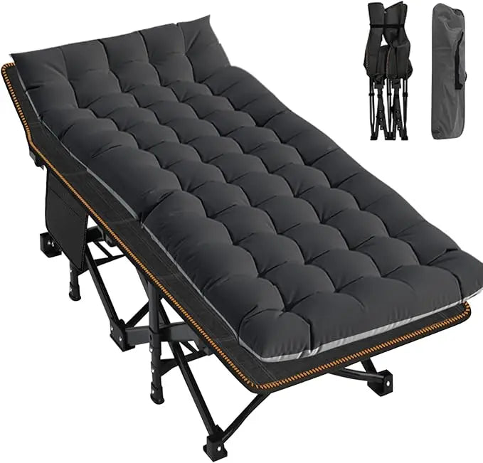 LILYPELLE Folding Camping Cot Heavy Duty Sleeping Cots with Carry Bag Double Layer Oxford Portable Travel Camp Cots for Home and Outdoor Use