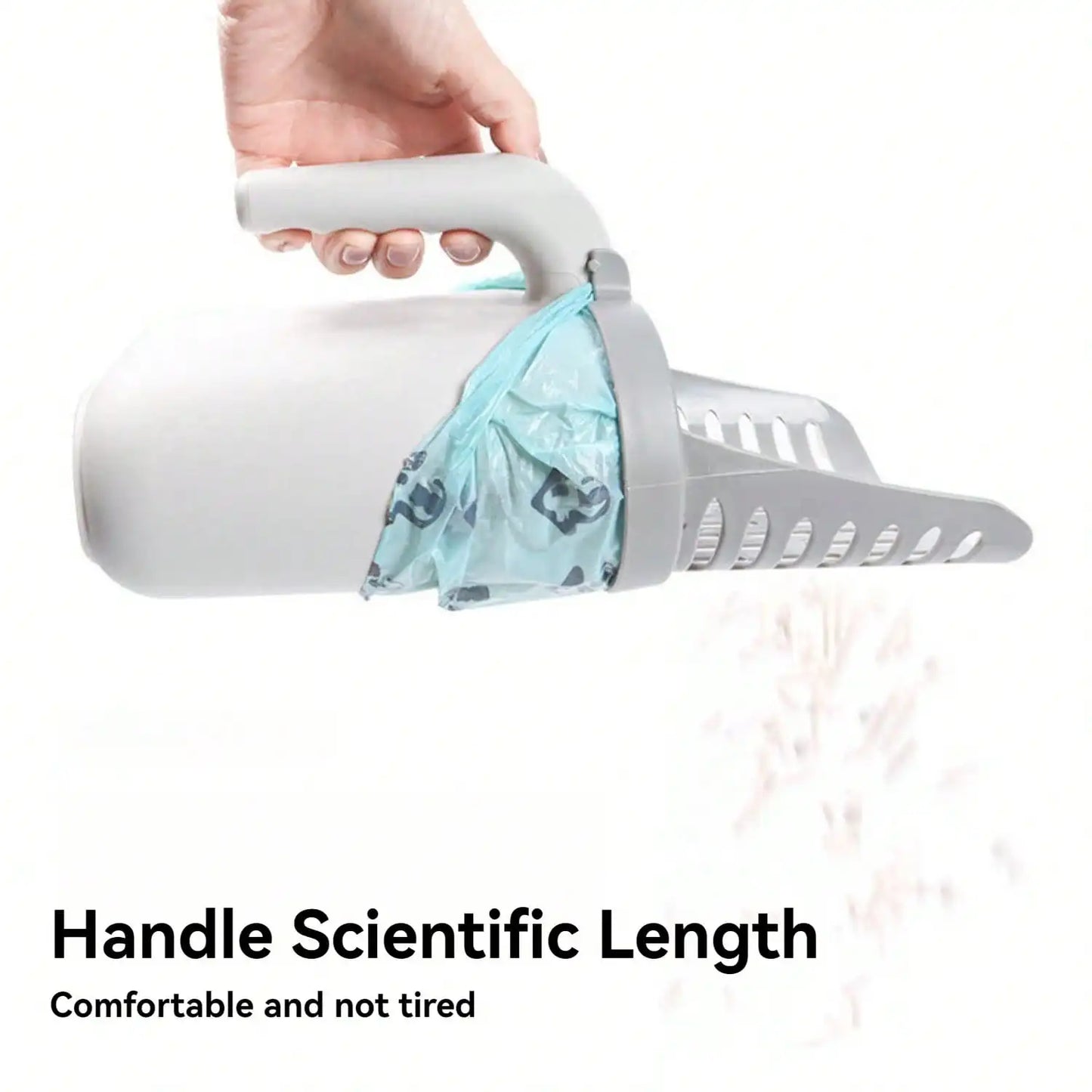 Cat Litter Scoop With Baffle, Large Shovel Mouth is Detachable, With Garbage Bags, And Garbage Bags Can be Stored at The Bottom