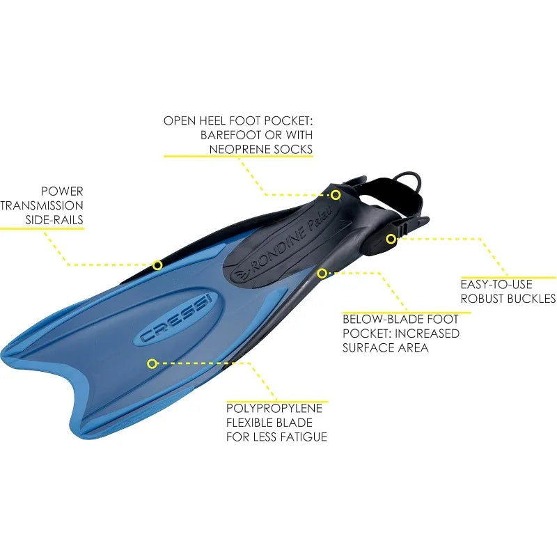 Cressi Adult Light Weight Premium Travel Snorkel Set - Mask & Fins Made in Italy - Palau Set: by Cressi, Quality Since 1946