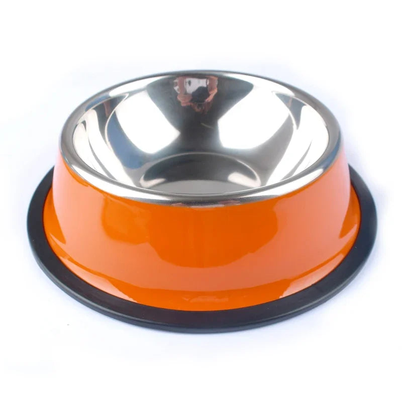 New Pet Dog Stainless Steel Bowls for Puppies and Cats Food and Water Dish Feeder Travel Non-slip Feeding Dishes Pet Supplies