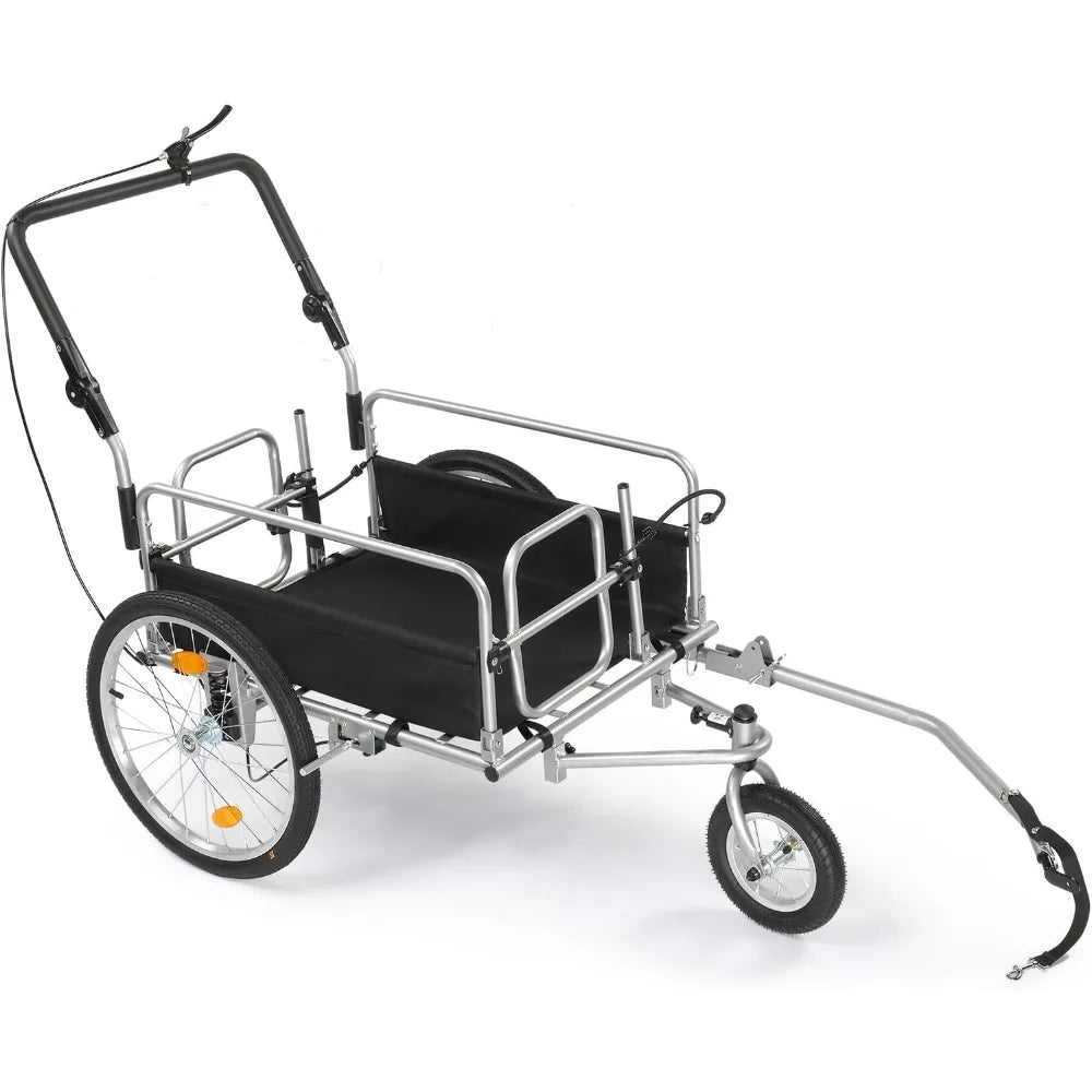 Bike Cargo Trailer Heavy Duty 220 Pounds Bicycle Wagon Cart 20 Inch Wheel Folding Groceries Hauler with Safe Hitch System