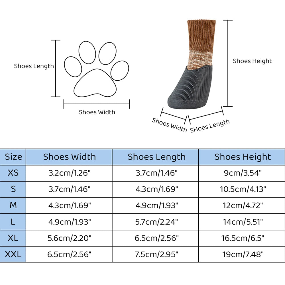 4 Pieces Set Dog Rain Shoes Anti Slip Sole Waterproof Cat Shoe Rubber Boots Outdoor Footwear Socks Dog Foot Cover Protectors