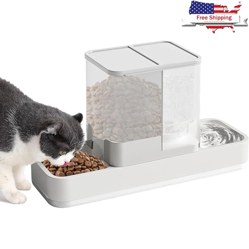 Automatic Small Pet Feeder and Water Dispenser 2 in 1 Gravity Bowl Set for Cats Dogs Rabbits and Guinea Pigs Easy Clean Non Electric