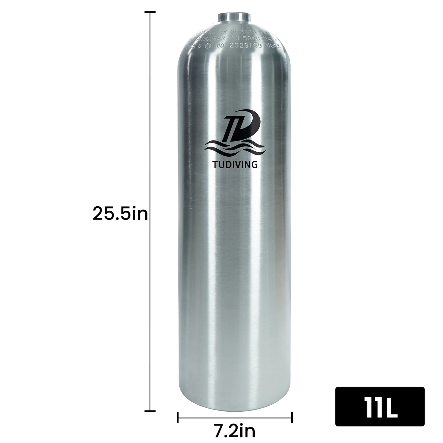TUDIVING-11.1L Scuba Diving Tank - 80CF Aluminum Diving Cylinder,Diving Tank with DIN Valve Scuba Diving Adapter Filling Station