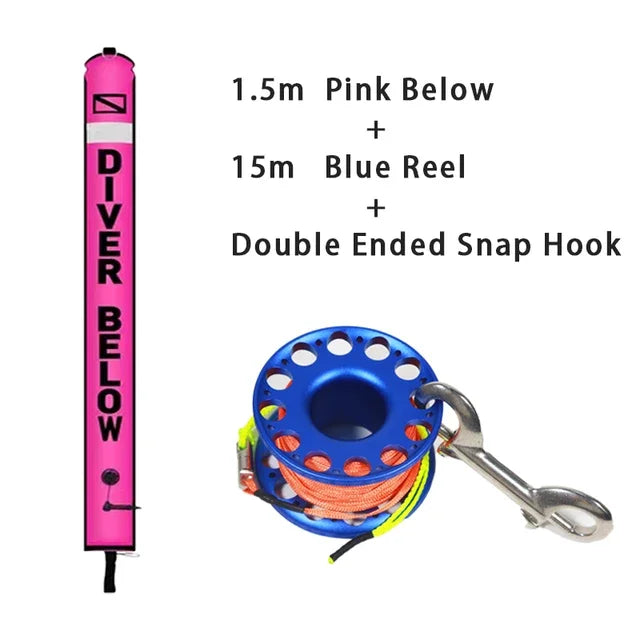 Scuba Diving Buoy Set 1.2m 1.5m 1.8m Colorful Safety Float