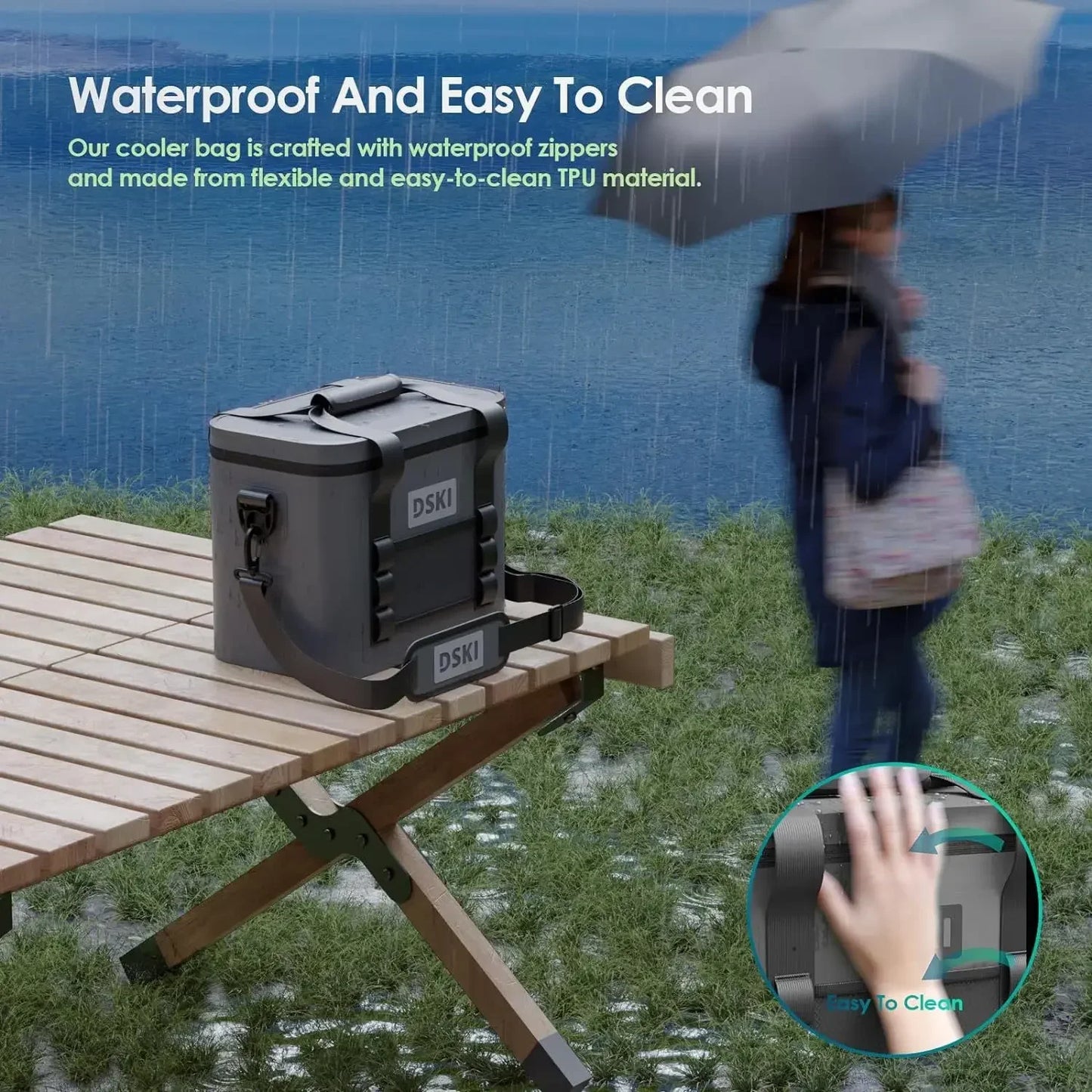 Foldable Leak Proof Multi-Purpose Cooler Bag for Beach Camping Fishing and Lunch