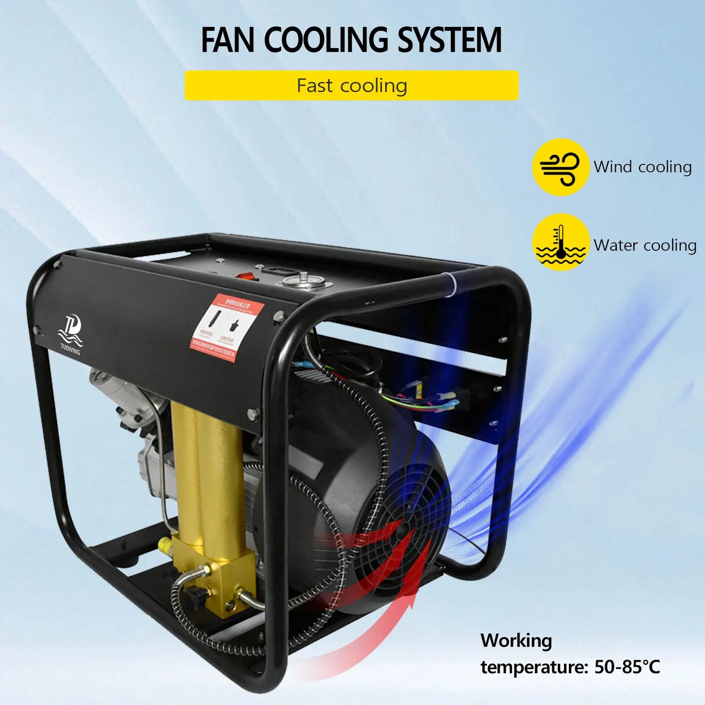 TUDIVING Portable Scuba Air Compressor PCP High Pressure 4500 Psi Compressor for Scuba Diving Firefighting and Paintball