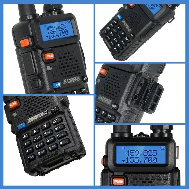 4Pcs Baofeng UV-5R 5W Tri Power Walkie Talkie High Power Dual Band Long Range Portable Handheld Radio