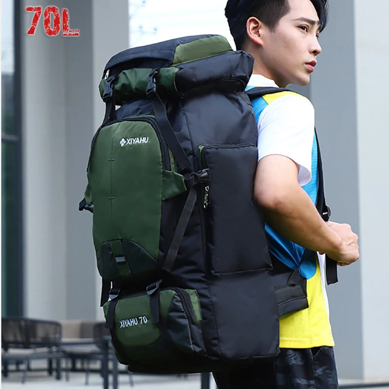 High Capacity 70L Hiking Backpack for Men and Women Waterproof Camping Travel Bag