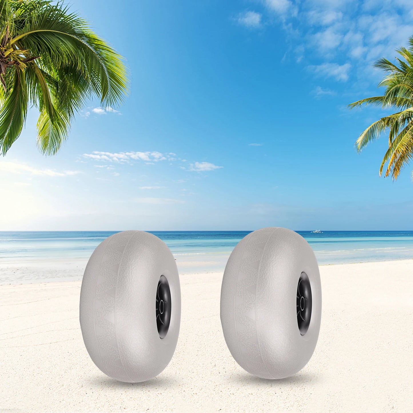 10in Beach Balloon Wheels 2pc Pvc Sand Tires For Kayak Dolly Inflatable Wheel Replacement Beach Wheels