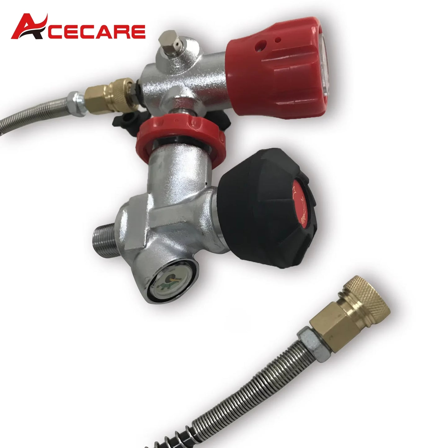 Acecare 4500Psi Scuba Adapter Regulator With Gauge Scuba Tank Valve Filling Station
