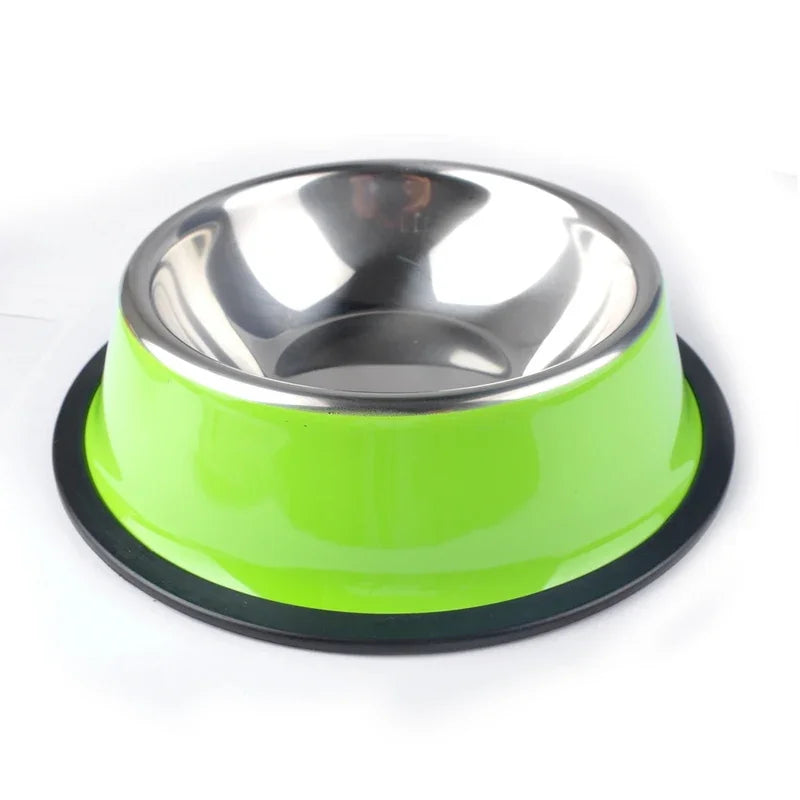 New Pet Dog Stainless Steel Bowls for Puppies and Cats Food and Water Dish Feeder Travel Non-slip Feeding Dishes Pet Supplies