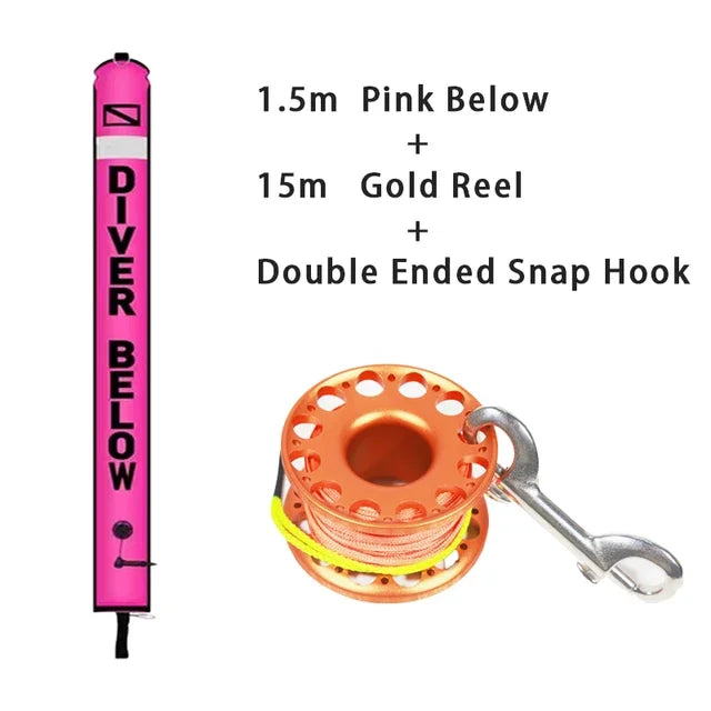 Scuba Diving Buoy Set 1.2m 1.5m 1.8m Colorful Safety Float