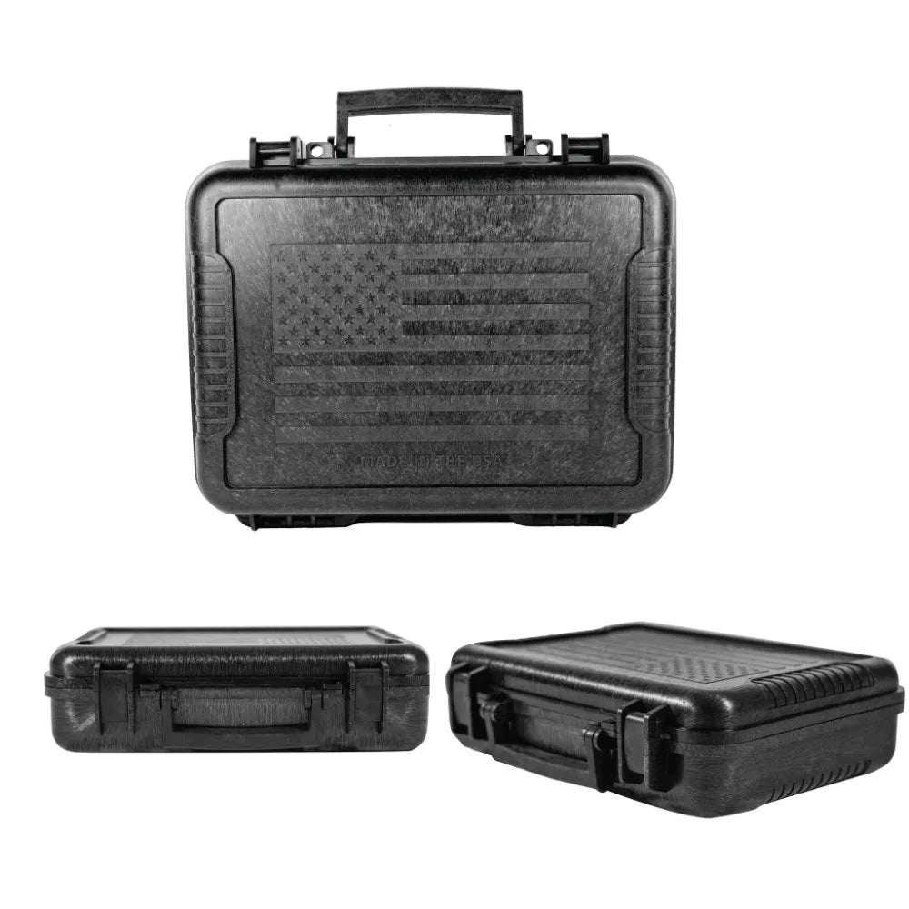Max-Ops Black Hard Sided Handgun Case TSA Approved All Weather Design 3.5 x 11.5 x 9.5 Inches