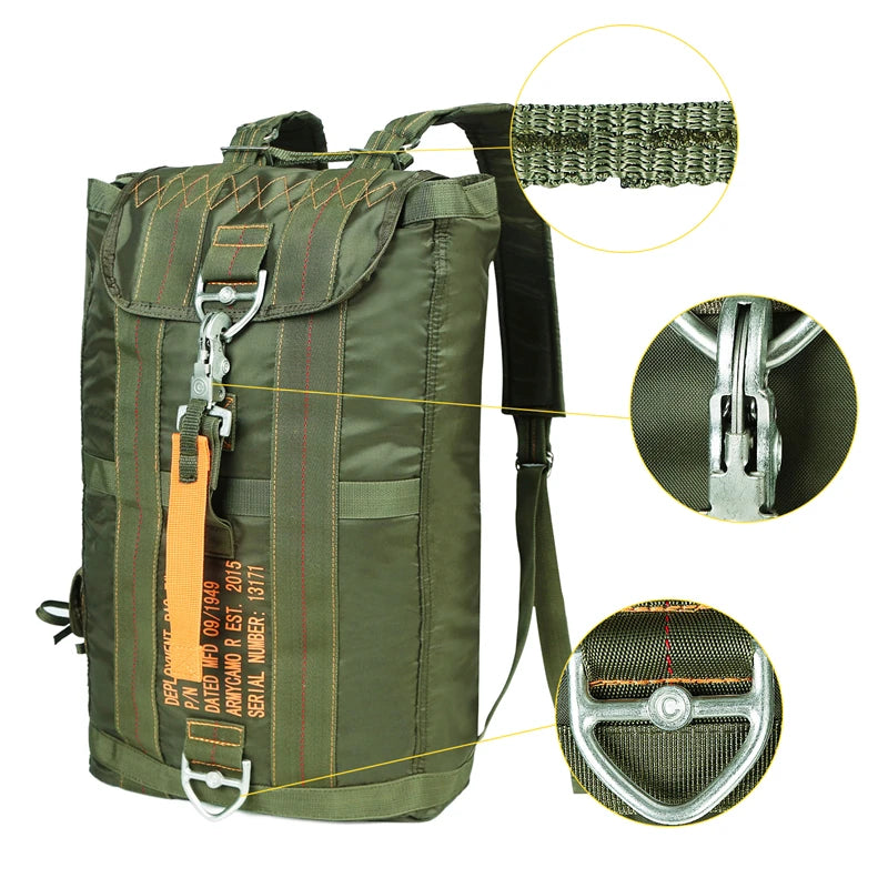 Durable All Purpose Backpack Lightweight Carryall Parachute Bag For Outdoor Hunting Trips Hiking School Adventures