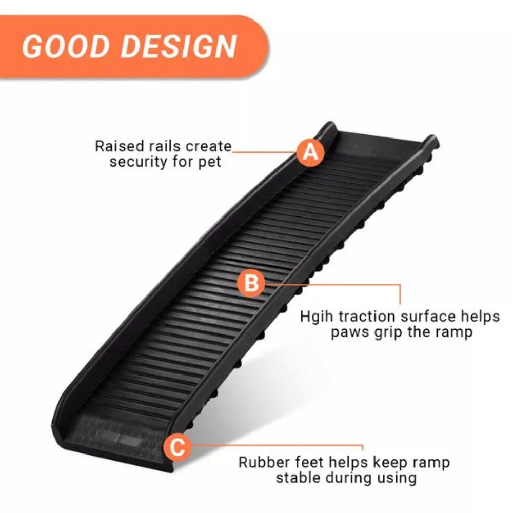 63 Inch Folding Pet Ramp Portable Dog Ramp Ideal for Travel Safe Lightweight and Easy to Maintain