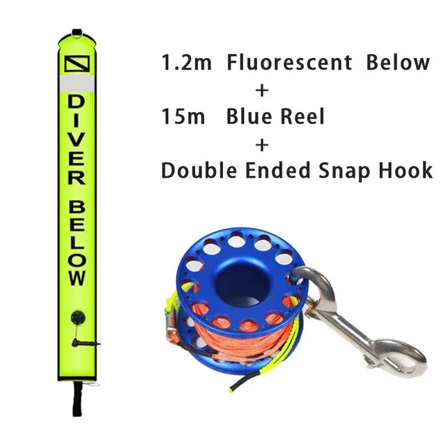 Scuba Diving Buoy Set 1.2m 1.5m 1.8m Colorful Safety Float