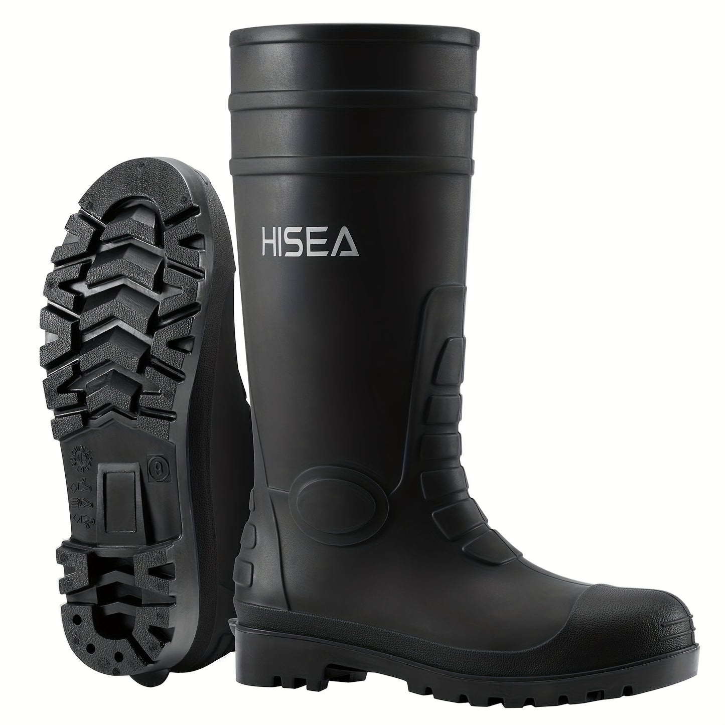 HISEA Men's Rain Boots With Steel Shank Waterproof Rubber