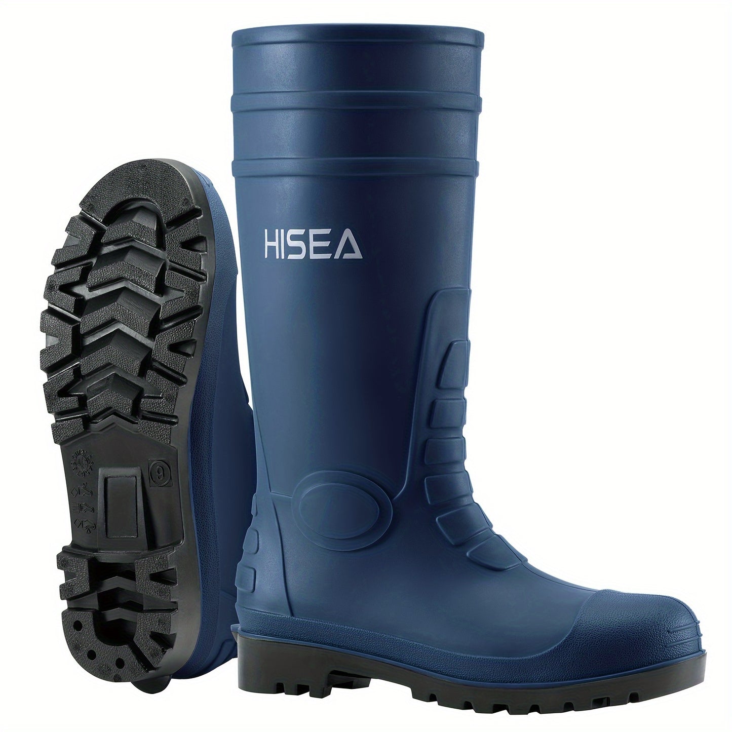 HISEA Men's Rain Boots With Steel Shank Waterproof Rubber