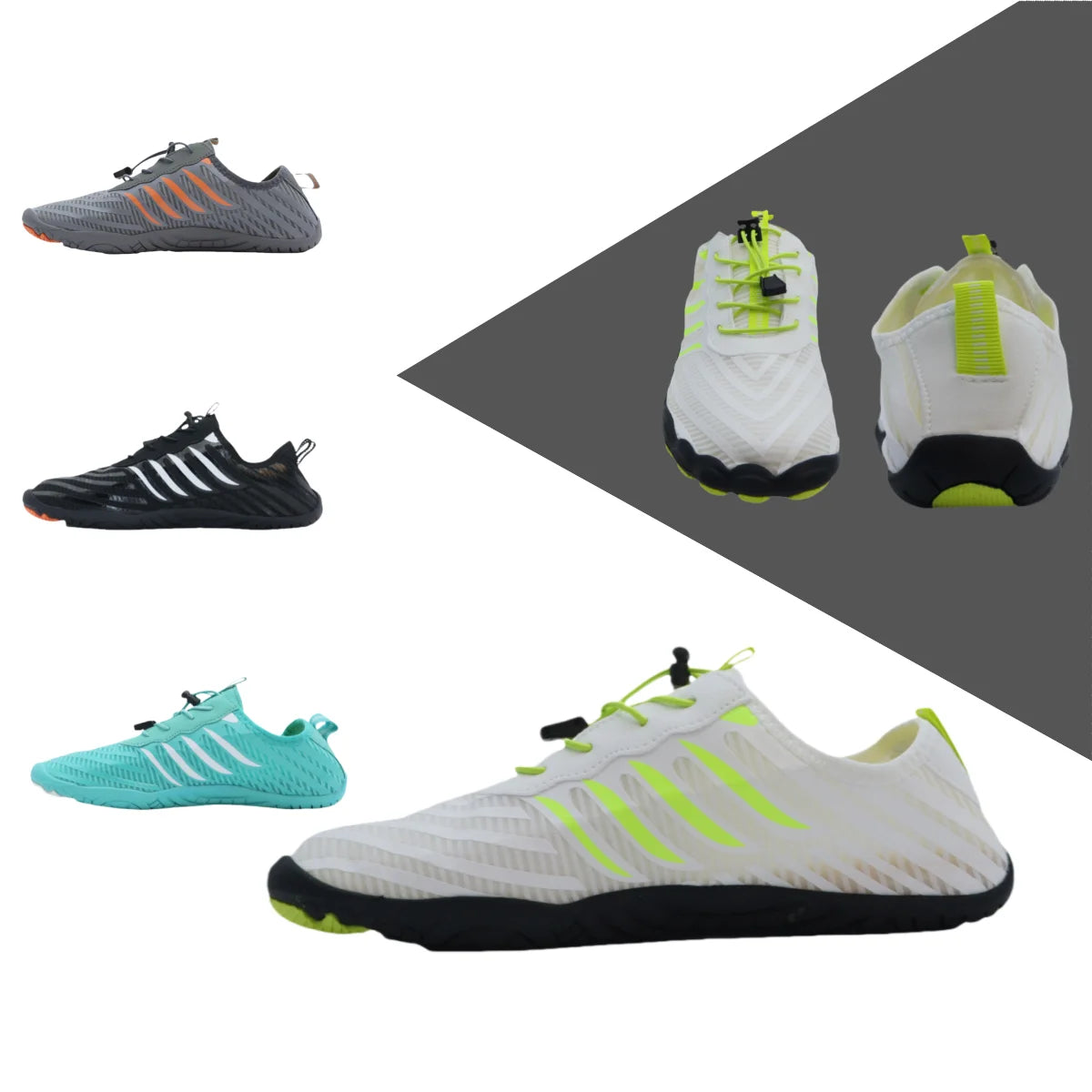 Quick Dry Non Slip Water Shoes Lightweight Breathable Simple Stripe for Beach Sports Surfing Wading Shoes
