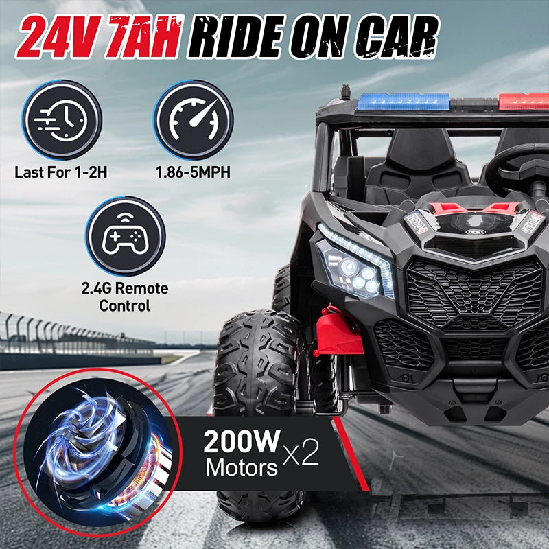 24V Kids Ride On Car 2 Seater 4 Wheeler UTV Electric Vehicle Battery Powered Ride On Toy with Remote Control