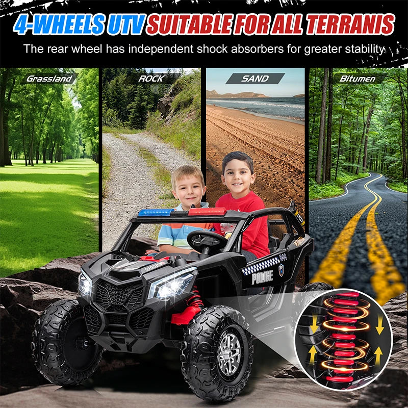 24V Kids Ride On Car 2 Seater 4 Wheeler UTV Electric Vehicle Battery Powered Ride On Toy with Remote Control