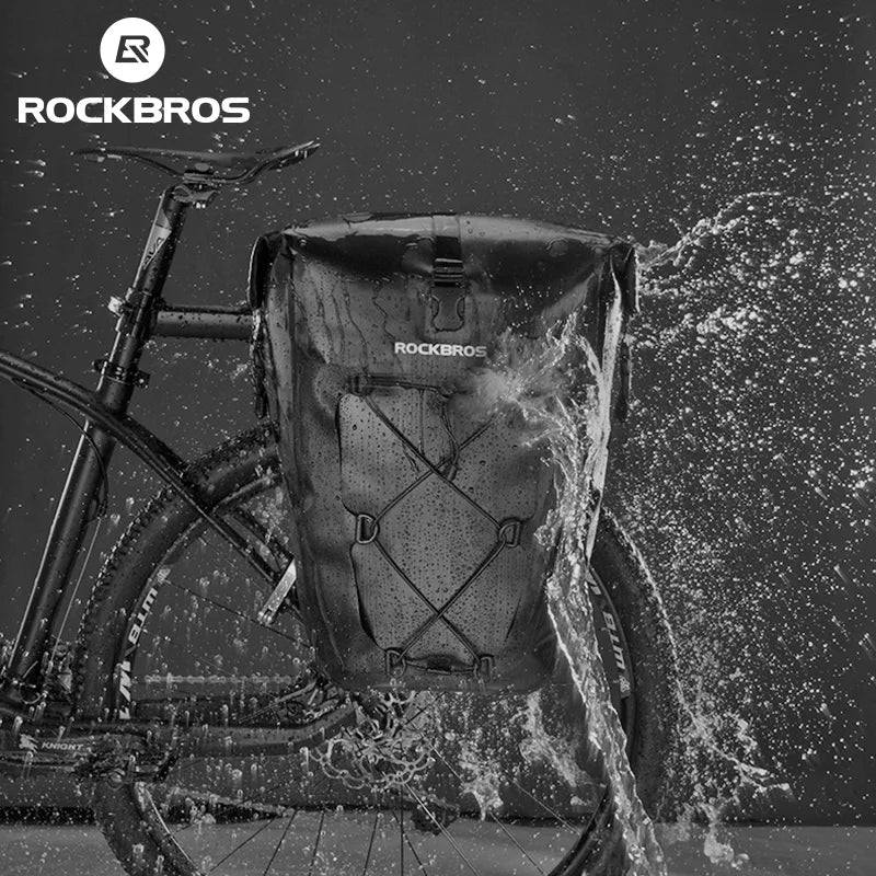 Rockbros Waterproof Bike Bag 27L Large Capacity Bicycle Saddle Rack Trunk Bag Luggage Carrier Bike Accessory