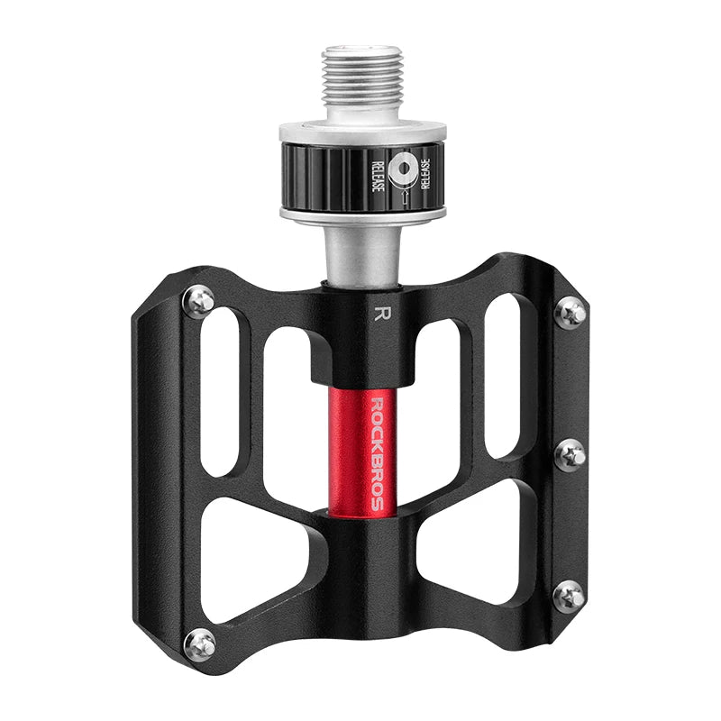 Rockbros Bicycle Pedals MTB Quick Release CNC Rainproof Sealed Bearing 8.2cm Widened Non Slip Chrome Molybdenum Bike Road Pedal