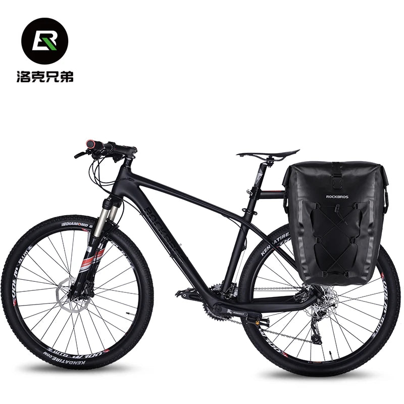 Rockbros Waterproof Bike Bag 27L Large Capacity Bicycle Saddle Rack Trunk Bag Luggage Carrier Bike Accessory