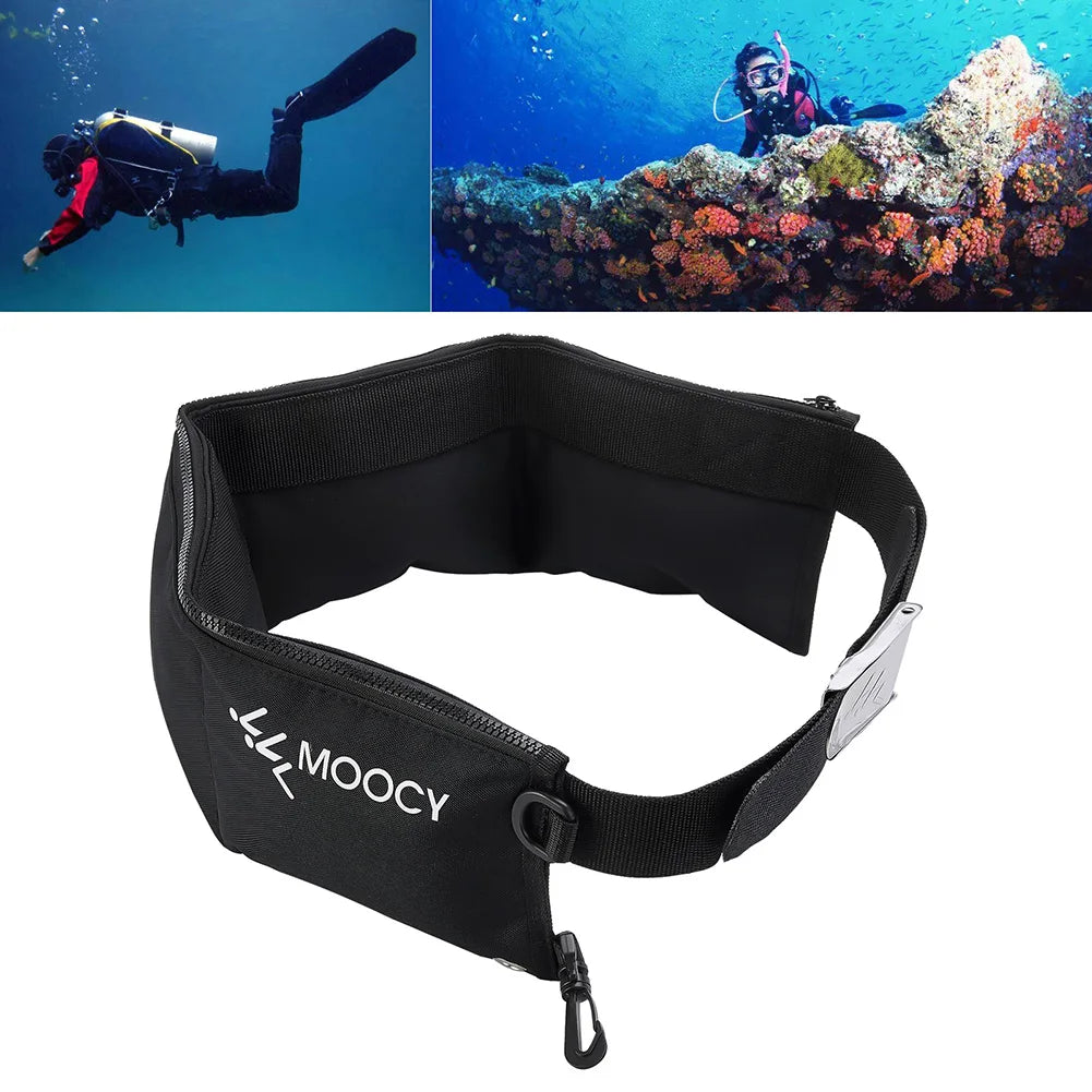Scuba Diving Weight Belt Portable Snorkeling Diving Weight Belt Bag with Pocket Quick Drying Waist Hanging Swimming Accessories