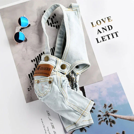 Denim Dog Jumpsuit Pet Clothes For Dogs Coat Jacket Jean Dog Clothes French Bulldog Clothing For Small Dogs Chihuahua Yorkshire